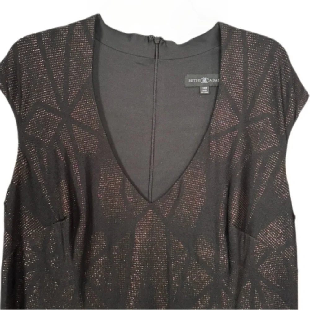 Betsy & Adam Ombré Glitter Print Gown size 18W NWT - Picture 7 of 10